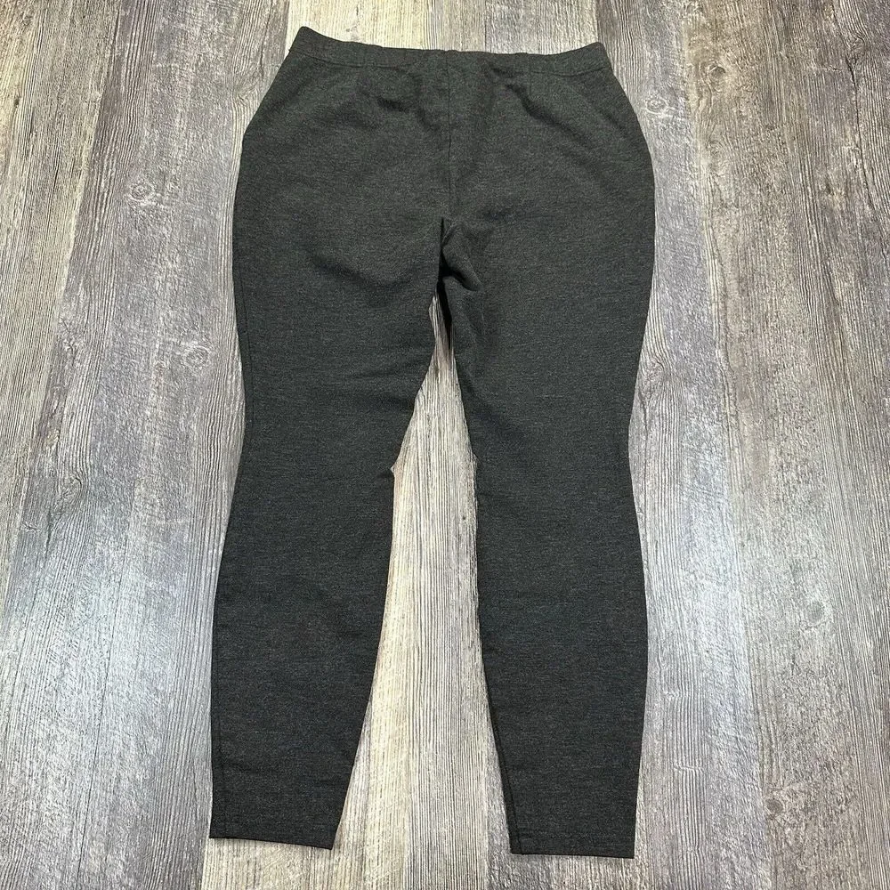 J. Jill Women's Size M Gray Ponte Knit Leggings Pants Stretch Pull On Pockets - Picture 7 of 13